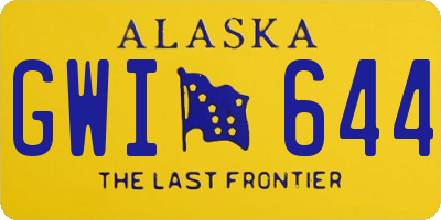 AK license plate GWI644