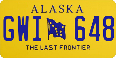 AK license plate GWI648