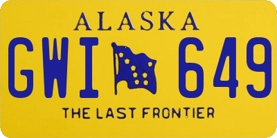 AK license plate GWI649