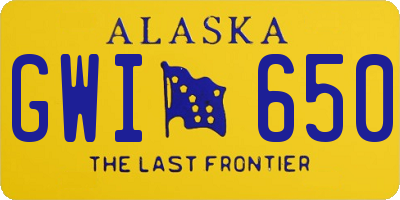 AK license plate GWI650