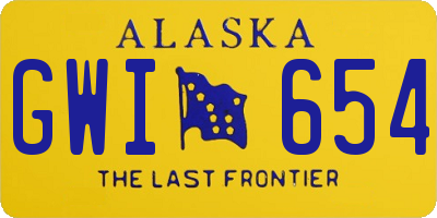 AK license plate GWI654