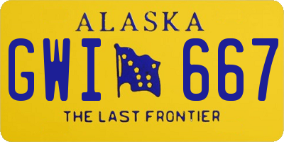 AK license plate GWI667