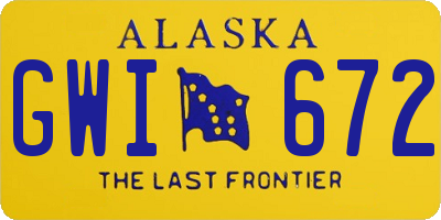 AK license plate GWI672