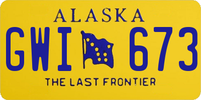 AK license plate GWI673