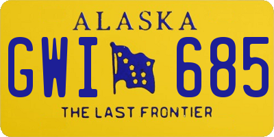 AK license plate GWI685