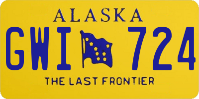 AK license plate GWI724