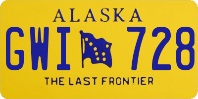AK license plate GWI728