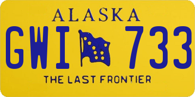 AK license plate GWI733