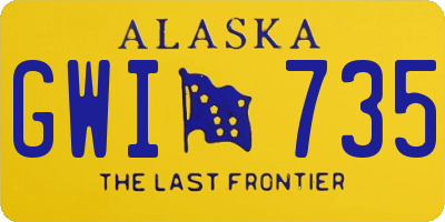 AK license plate GWI735