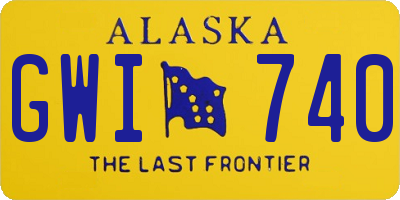 AK license plate GWI740