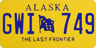 AK license plate GWI749