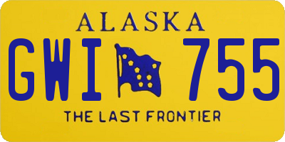 AK license plate GWI755