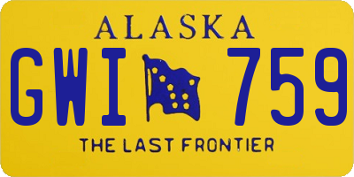 AK license plate GWI759