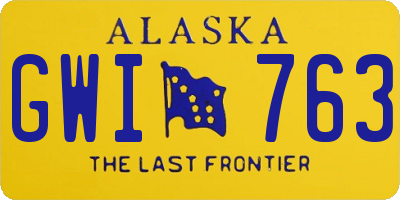 AK license plate GWI763