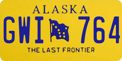 AK license plate GWI764