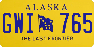 AK license plate GWI765