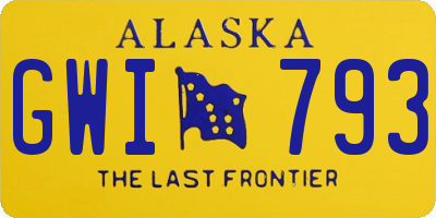 AK license plate GWI793