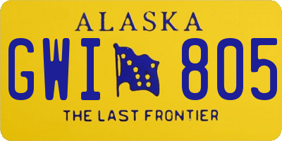 AK license plate GWI805