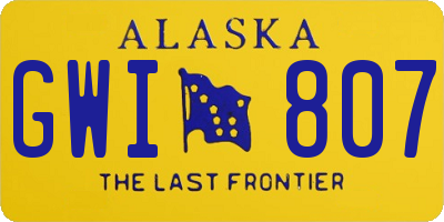 AK license plate GWI807