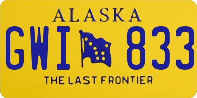 AK license plate GWI833