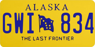 AK license plate GWI834