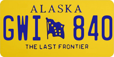 AK license plate GWI840