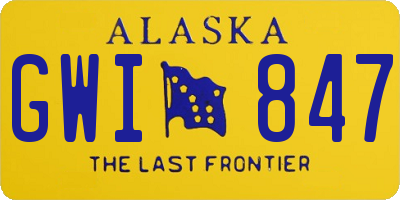 AK license plate GWI847