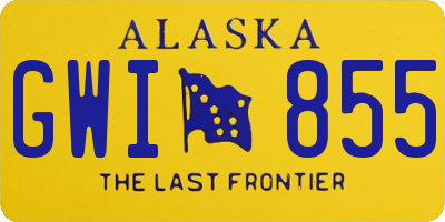 AK license plate GWI855