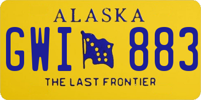 AK license plate GWI883
