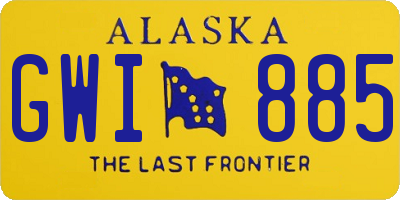 AK license plate GWI885