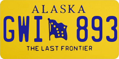 AK license plate GWI893