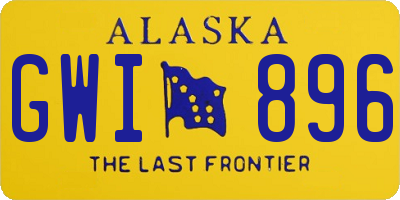 AK license plate GWI896