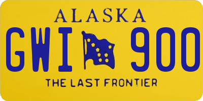 AK license plate GWI900