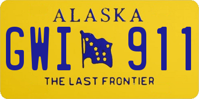 AK license plate GWI911