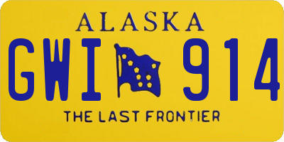 AK license plate GWI914