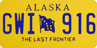 AK license plate GWI916
