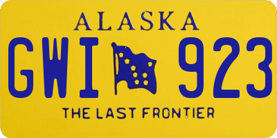 AK license plate GWI923