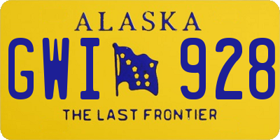 AK license plate GWI928