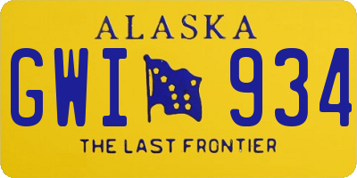 AK license plate GWI934