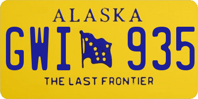AK license plate GWI935