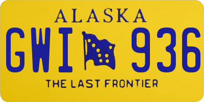 AK license plate GWI936