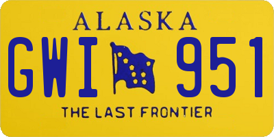 AK license plate GWI951