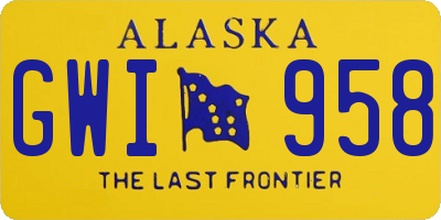 AK license plate GWI958