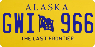 AK license plate GWI966