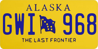 AK license plate GWI968