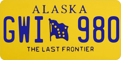 AK license plate GWI980