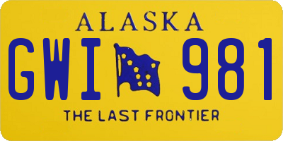 AK license plate GWI981