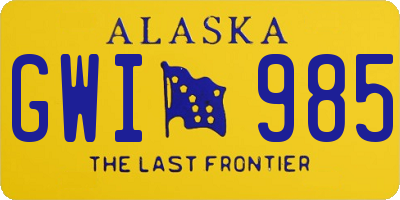 AK license plate GWI985
