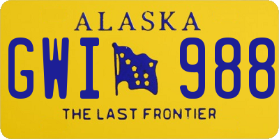 AK license plate GWI988
