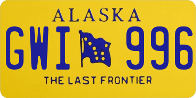 AK license plate GWI996